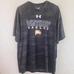 Under Armour Men’s XL Black Geometric Winthrop Eagles Tee New