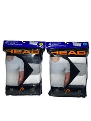 New Head Men’s 4 Pack V-Neck Cotton Essential Soft Cotton T-Shirts Size S and L