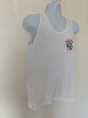 Dixxon Company Tank Top Mens Large White Graphic Tee Wolves Gorp Core Hiking
