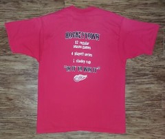 VTG DETROIT RED WINGS Hockey T-Shirt Large HOCKEYTOWN Front & Back Hit Made USA