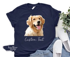 Custom Pet Photo Comfort Tee Personalized Dog Cat Picture Portrait T-