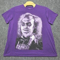 Beetlejuice Graphic Tee Men’s Size 3XL Purple Short Sleeve Movie Promo T-Shirt