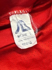 MTJHE Mesh Shirt Mens Large Cherry Red Mock Neck Ribbed Cuff & Neck Casual Wear
