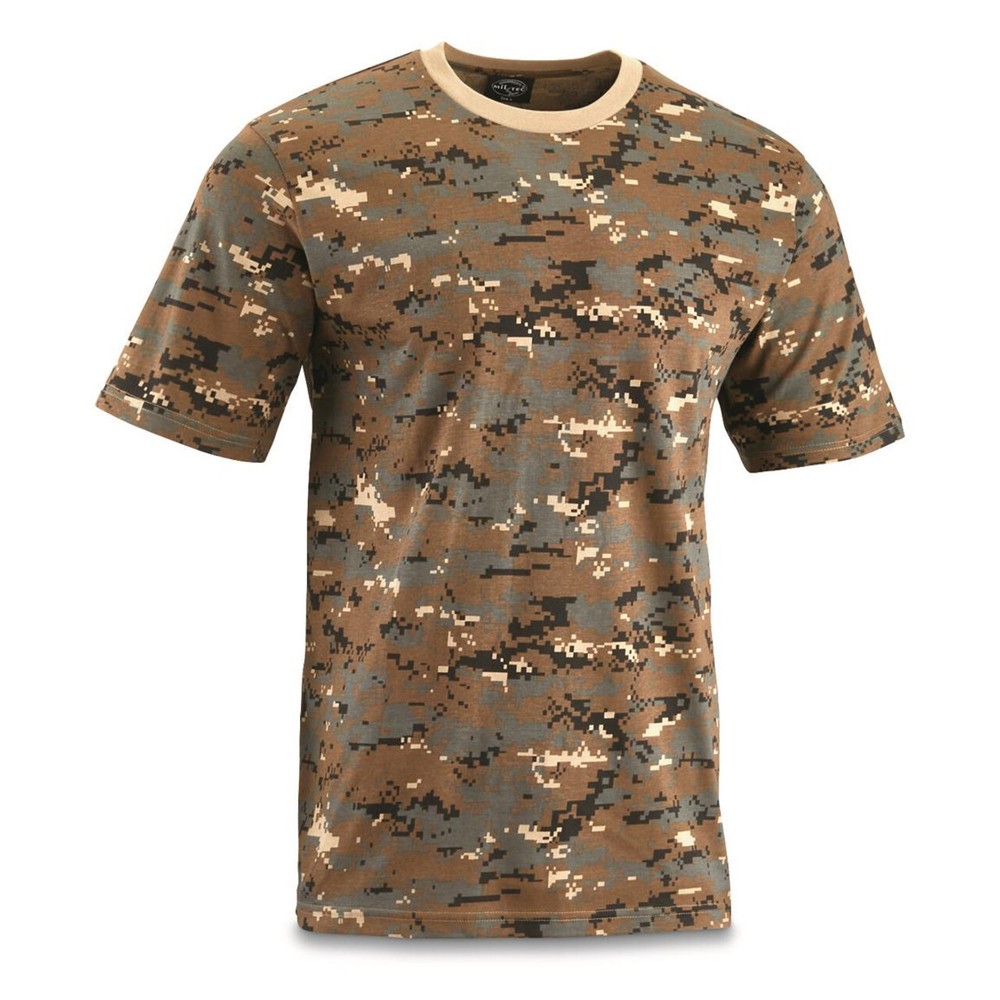 Digital Brown Multi-Camo 100% cotton T-Shirt Sizes M to 3XL Military NEW