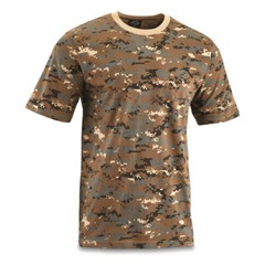 Digital Brown Multi-Camo 100% cotton T-Shirt Sizes M to 3XL Military NEW
