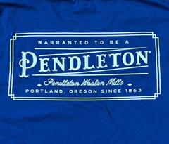 Pendleton Woolen Mills T Shirt Men M Medium Black Box Logo Cotton Short Sleeve