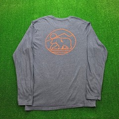 The Normal Brand Tshirt Mens Medium Blue Long Sleeve Graphic Bear Tee Casual