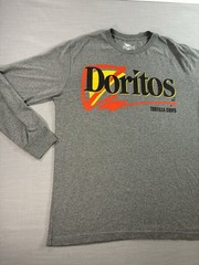 Doritos Long Sleeve Graphic T Shirt Mens Large Logo Front Back Slogan Tee