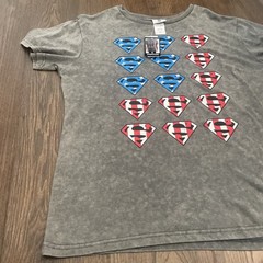 Superman Men’s XL Grey Mineral Wash T-shirt Red White Blue Shields DC Comics NWT