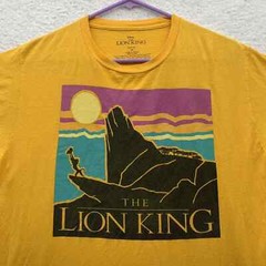 Disney The Lion King T-Shirt Unisex Adult Medium M Yellow Simba Rafiki Logo