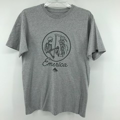 Emerica Skate T Shirt Gray Reaper Money Bag Graphic Logo Grey Mens Size L Large