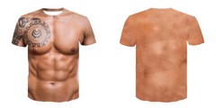 Men’s 6-pack Abdominal Muscle T-shirt 3D Printed Short Sleeved Fitness