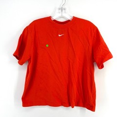 Nike Mens Small Center Swoosh Embroidered T-Shirt Bright Orange Sportswear Tee