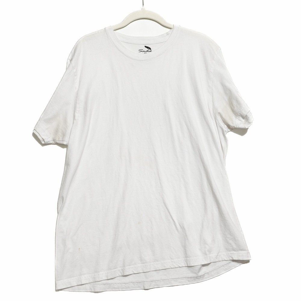SADA Mens White T Shirt Solid Plain Casual Crew Neck Pullover Short Sleeve XL