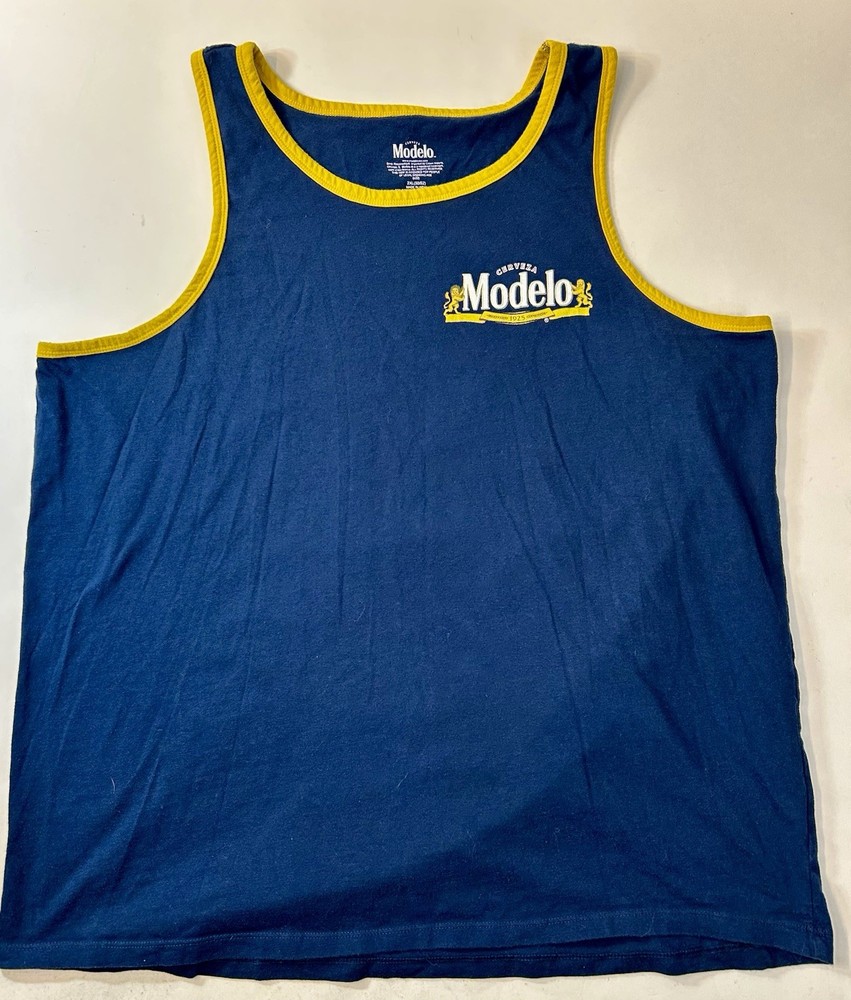 1925 Modelo Cerveza Tank Top Mexican Beer Shirt Double Sided Print Sz 2XL 50/52