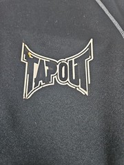 Tap Out large Black Long Sleeve Compression Rash Guard Shirt Poly/ Spandex Blend