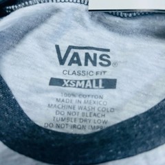 New Vans Off The Wall Gray Off White Long Sleeve Cotton Shirt Men’s Xtra Small