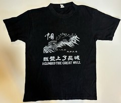 Vtg 90s I Climbed The Great Wall China Faded T Shirt Sz M Dragon Art Asia Grunge