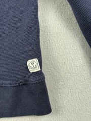 Iron & Resin Michigan Henley Shirt Fits XL Blue Thermal Waffle Knit Longsleeve