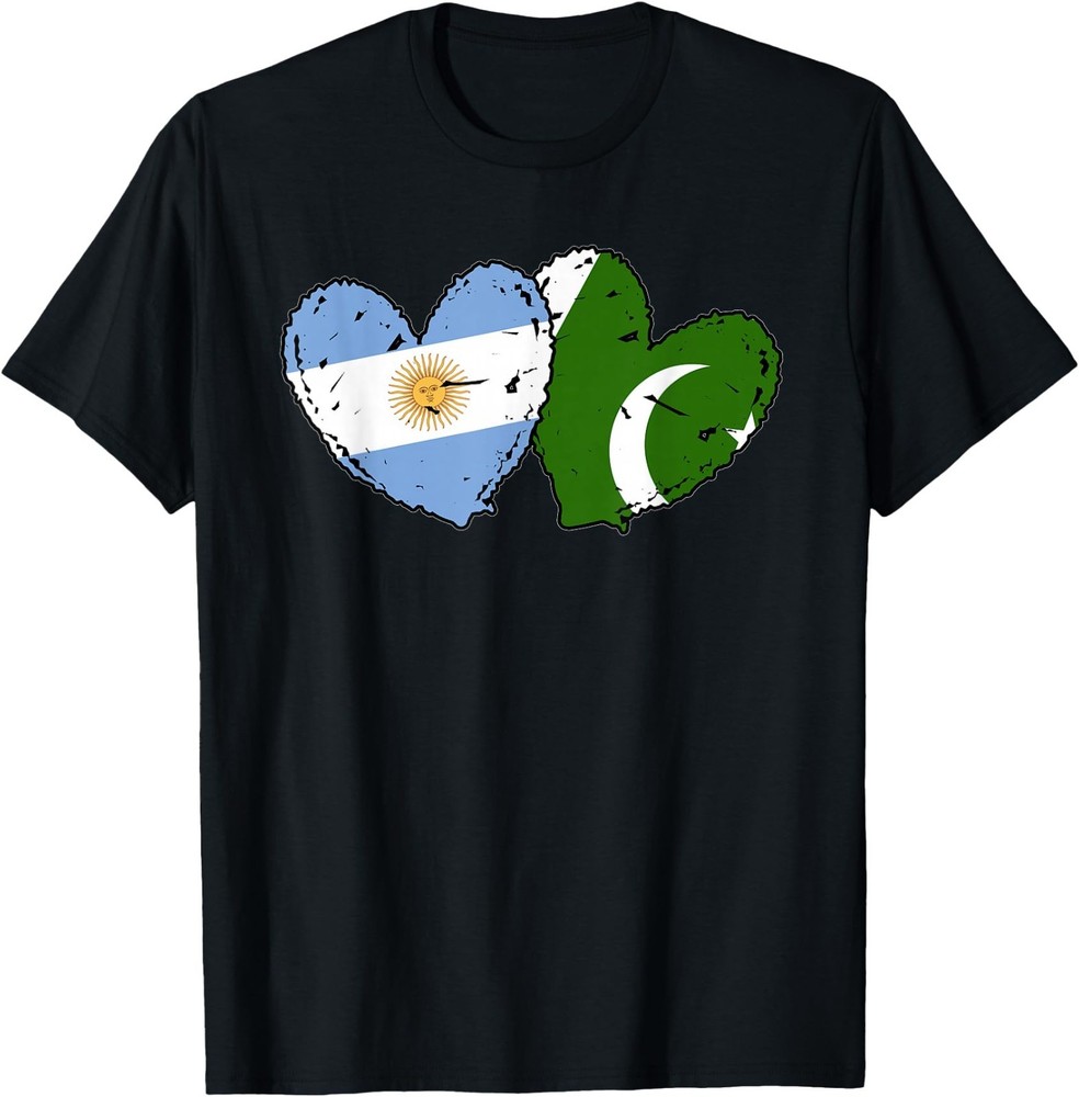 Argentina Pakistan Heart Flags Argentinian Pakistani Culture T-Shirt
