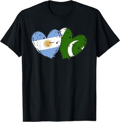 Argentina Pakistan Heart Flags Argentinian Pakistani Culture T-Shirt