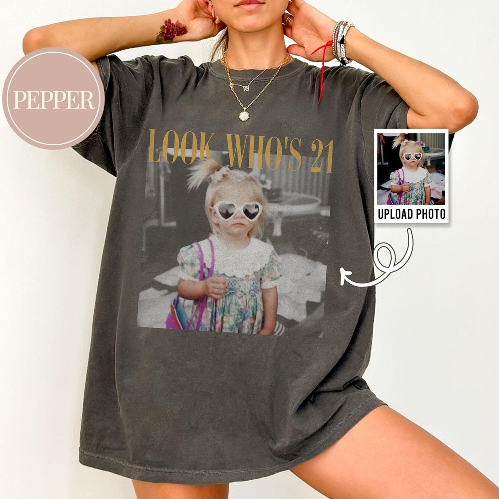 Custom 21st Birthday Photo Shirt, Vintage Year Personalized Gift