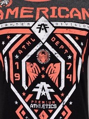 AMERICAN FIGHTER Men’s T-Shirt FAIRBANKS Athletic Biker Black MMA S-5XL