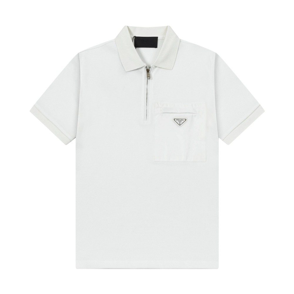Prada Men’s white round-neck short-sleeved shirt size XL