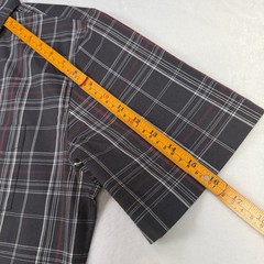 Social Coast Men’s Short Sleeve Button-Down Shirt Size S Black Red White Plaid