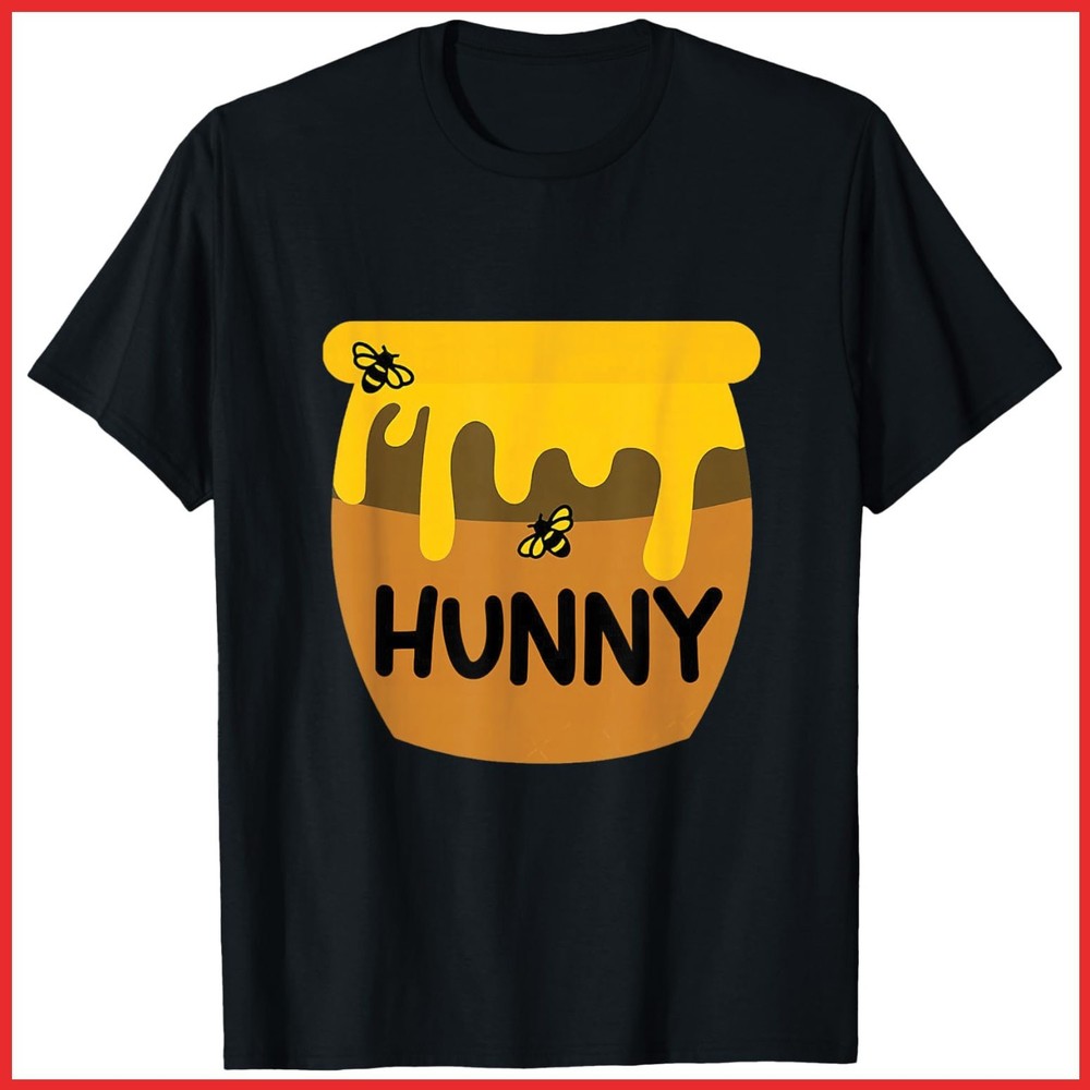 Cute Hunny Pot Halloween Funny Cartoon Honey Jar Black Cotton T-Shirt S-5XL