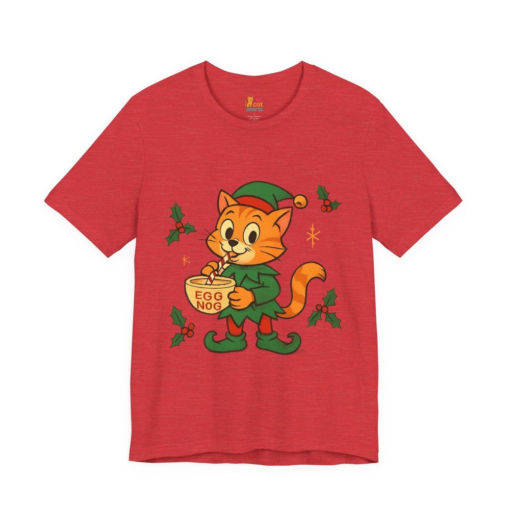 Christmas Cat Egg Nog Retro