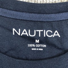 Nautica Shirt Mens Medium Blue Pocket Tee Tagless Cotton Crewneck Nautical