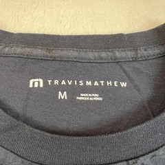 TravisMathew Shirt Mens Medium Blue Allover Marble Logo Graphic Tee Casual