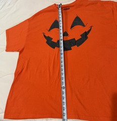 Pumpkin Happy Face On Orange T-Shirt 2XL Short Sleeve Halloween or Harvest Time