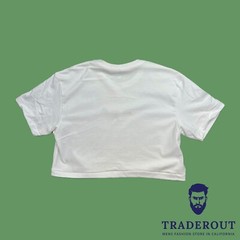 drink your milk custom embroidery men White heavy weight cotton crop top T-shirt