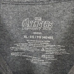 Avengers Infinity War Shirt Mens Extra Large Gray Crew Neck Short Sleeve Graphic