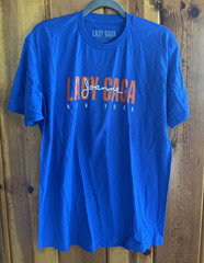 AUTHENTIC NWOT Lady Gaga JOANNE Tour NEW YORK SHOW Merch – Blue Shirt – Size L