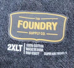 FOUNDRY Mens T Shirt SIZE 2XLT Gray Striped Long Sleeve Relaxed Fit Cotton