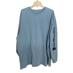 Carhartt Loose Fit Long Sleeve Blue Work T-Shirt Men’s 3XL Workwear K-231