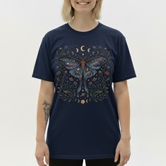 Celestial Luna Moth T-Shirt Galaxy Moon Phases Witchy Boho Nature Lover Gift