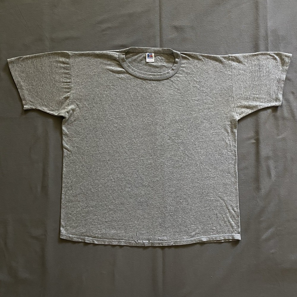 Vintage 1990s Russell Athletic Blank T Shirt Mens XL Gray Short Sleeve 90s USA