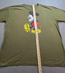 Disney Mickey Mouse Shirt Mens 2XL OD Green Graphic Tee Short Sleeve Cotton