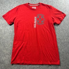 Adidas Soccer Performance Tee Mens Large Red Graphic Climalite T-Shirt