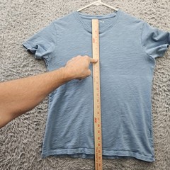 AMERICAN GIANT T Shirt Medium Slub Cotton Made in USA Sky Blue