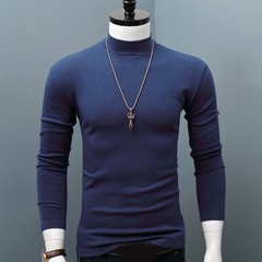 Men High Collar Turtle Neck Shirt Tops Long Sleeve Stretch Jumper Pullover Tee=M