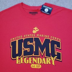 NWT Frontline USMC Legendary Size Large Mens Red T-Shirt United States Marine