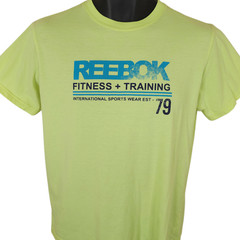 Reebok Fitness Training T Shirt Mens Size Medium Lime Green Sportswear