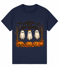 Retro Halloween Ghosts T Shirt Vintage Hangin With My Boos Funny Cute Spooky Tee