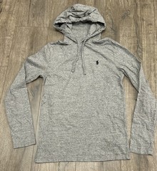Polo Ralph Lauren Mens XS Hooded T-Shirt Gray Long Sleeve