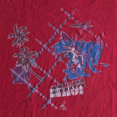 Vintage 70s Sunstrokes of Hawaii Maui Surfer Palms T-Shirt Poly Tees Size XL Red